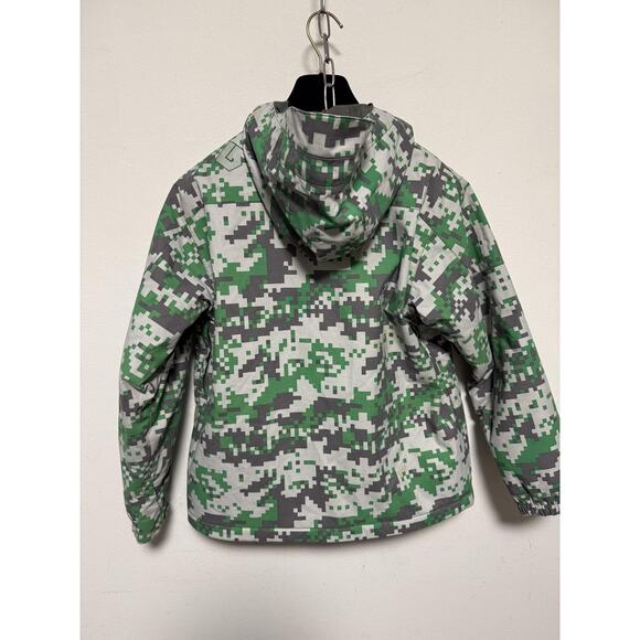 Burton Jacket Boys Large Green Gray Digital Camo Modem Hooded Snowboard Ski - Picture 6 of 16